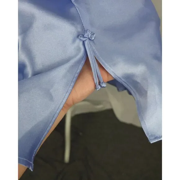 VINTAGE Y2K Jones New York Short Negligee Nightgown Lace‎ Bust Fairy Silky LG - Picture 9 of 9